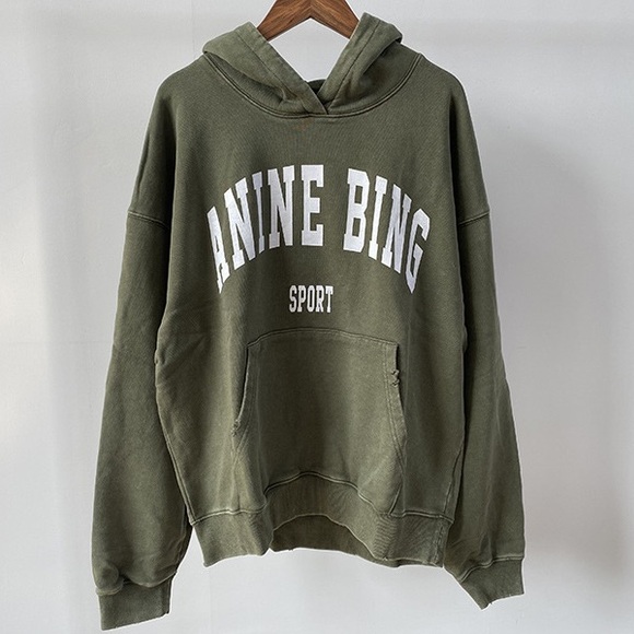 Anine Bing Tops - Anine Bing Olive Green Hoodie